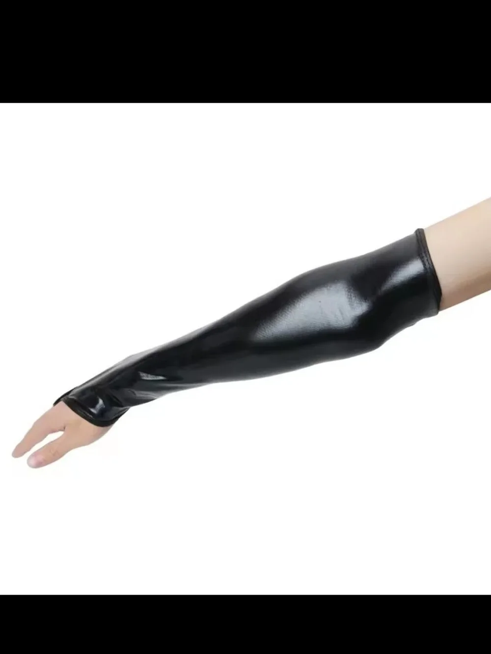 nwot Patent Stretchy Fingerless Long Gloves